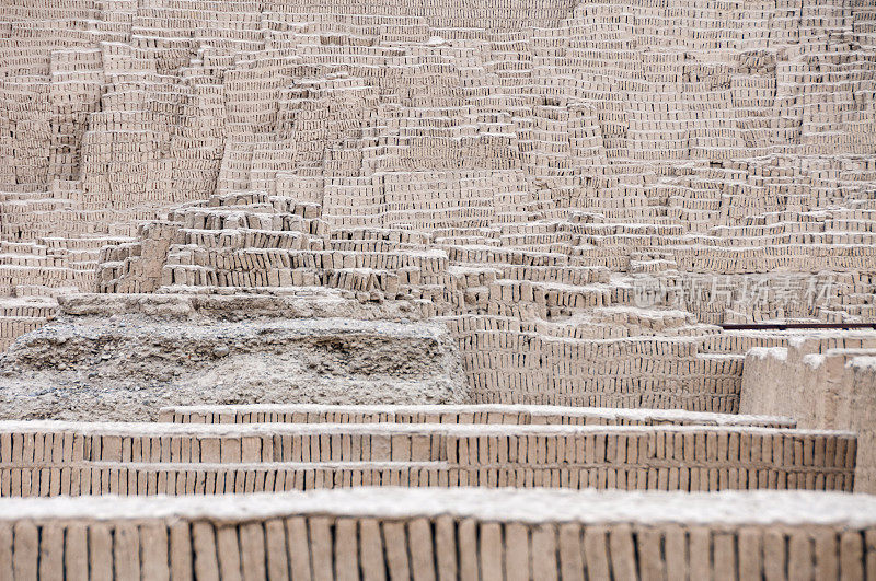 秘鲁利马的Huaca Pucllana的特写。也被称为Huaca Juliana